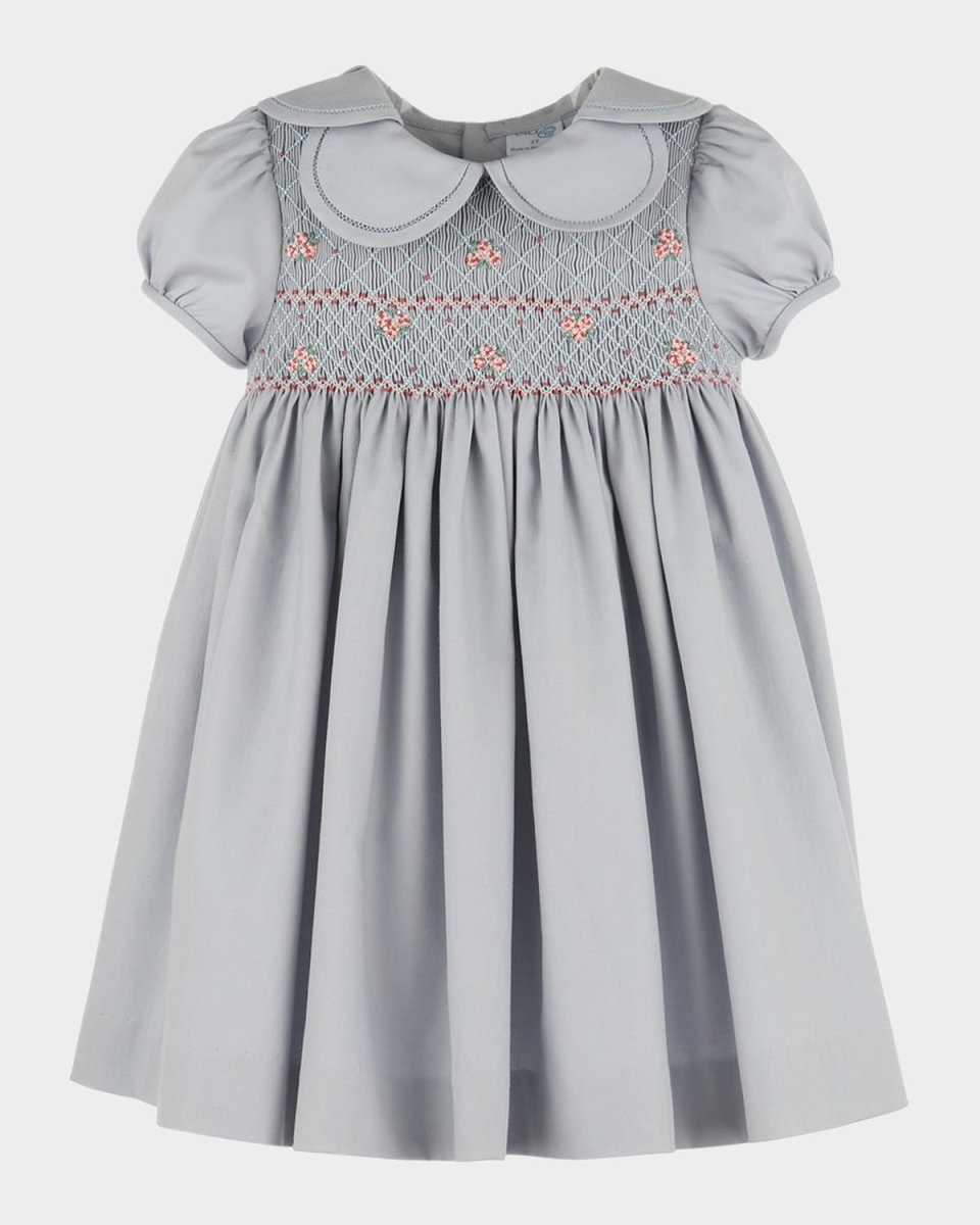 Girl's Hydrangeas Smocked Petal Dress, Size 4T-
